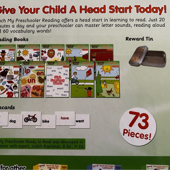 Teach My Preschooler Reading Kit - New, 73 Pieces - Picture 6 of 7